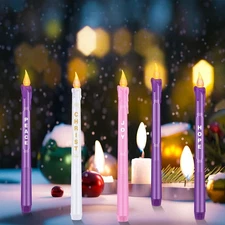5 Pieces LED Flameless Advent Candle Set Christmas Battery Operated Candles w