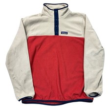 Patagonia Synchilla Snap T Fleece Pullover Retro Beige Red Mens Small