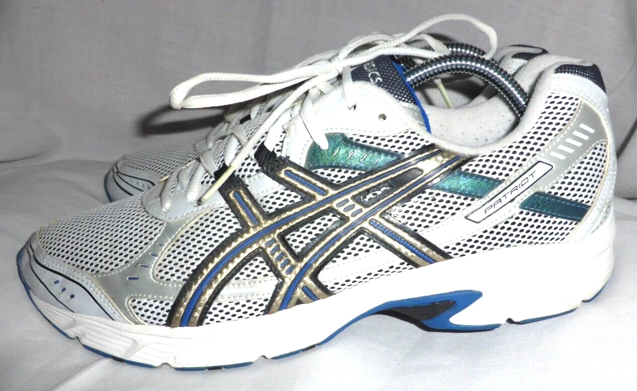 ASICS SCARPE DA GINNASTICA UOMO PATRIOT ARGENTO SINTETICHE STRINGATE TAGLIA UK 10 EU 45 US 11 OTTIME CONDIZIONI