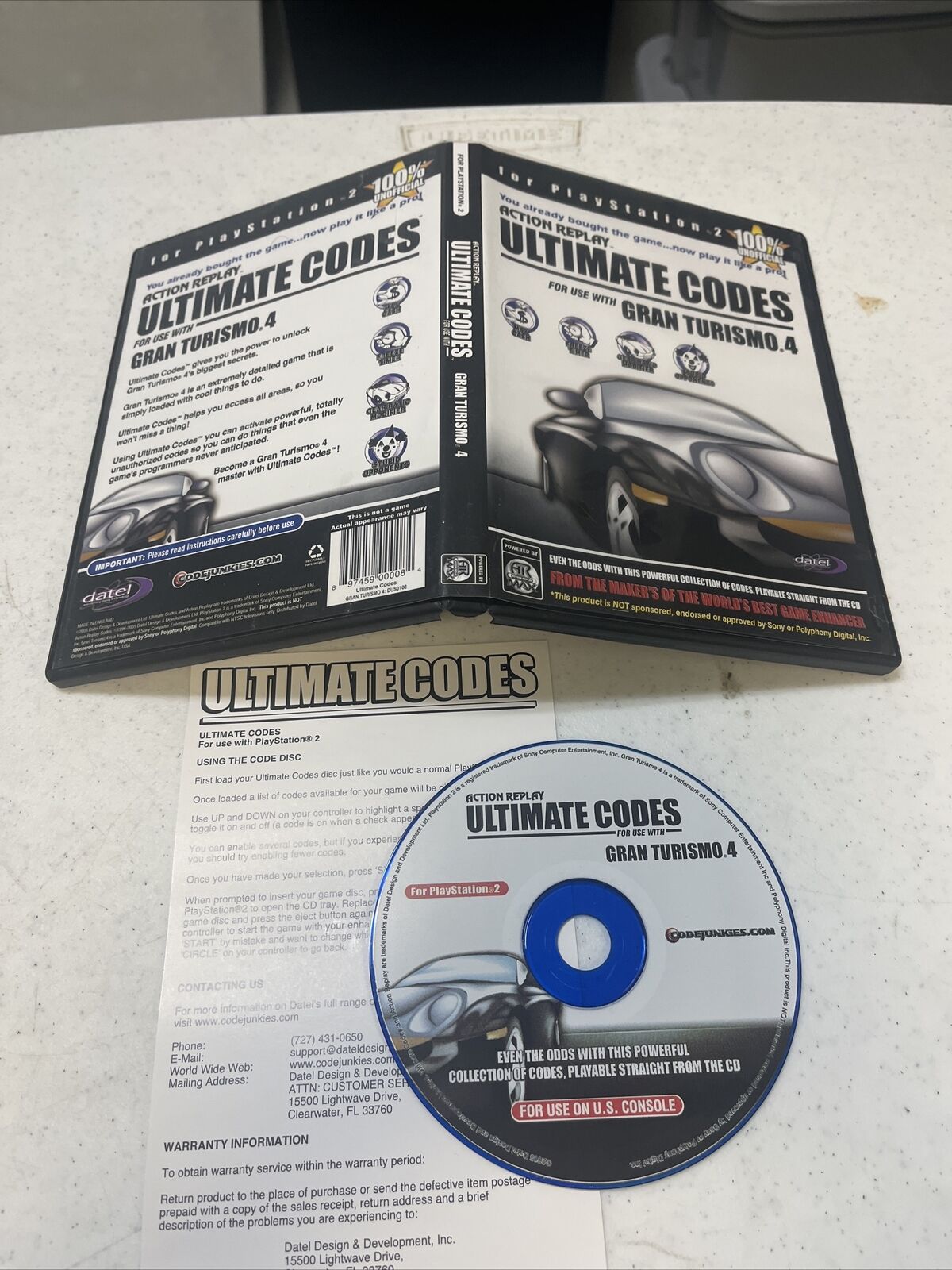 SONY PLAYSTATION 2 Action Replay Ultimate Codes Gran Turismo 4 PS2 VGOOD  COND