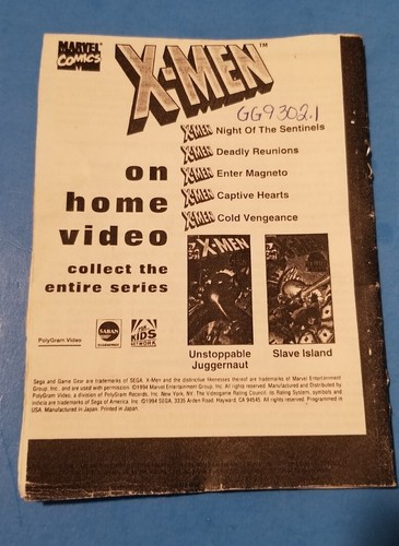 Sega Game Gear X-MEN 1994 Game Box Plastic Case - Picture 5 of 7
