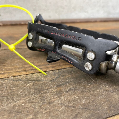 Vintage Campagnolo Record Pedals 1037 1037A Pair 9/16 Patent Italy Black Eroica - Picture 3 of 16
