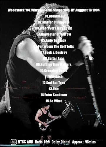 METALLICA / WOODSTOCK '94 (1DVDR) - Imagen 2 de 2