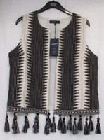 Ladies Marks And Spencer Limited Black And Cream Beaded Waistcoat Size 16 Ladies Marks And Spencer Limited Black And Cream Beaded Waistcoat Size 16