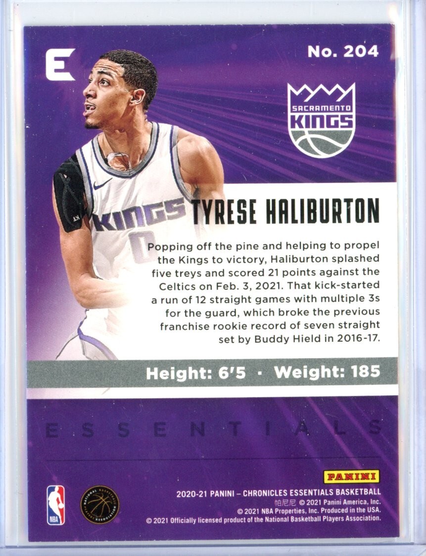 2020-21 Panini Chronicles Essentials #204 Tyrese Haliburton