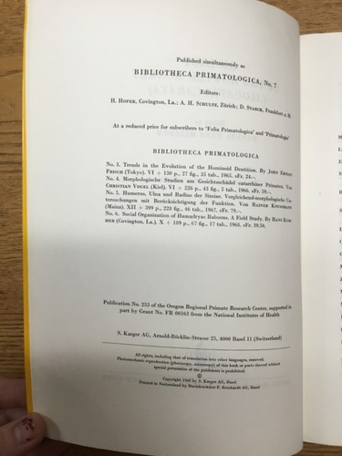 Biology of the Howler Monkey/Bibliotecha Primatologica No. 7, 1968 S. Karger - Picture 5 of 8