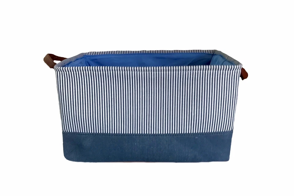 Decorative Basket Fabric Storage Bin Organizer With Handles, 16”x 8.5”x11.5” - Image 3 of 4