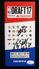 TJ Leaf Signed NBA Draft 2017 Program JSA Authenticated