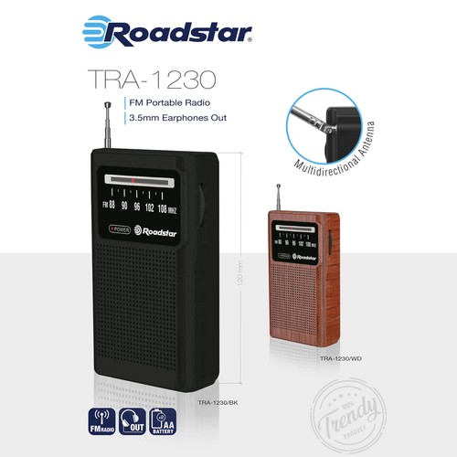 Radio Portátil FM Analógica Funciona a Pilas, Toma de Auriculares Pequeña Ligera - Imagen 2 de 5