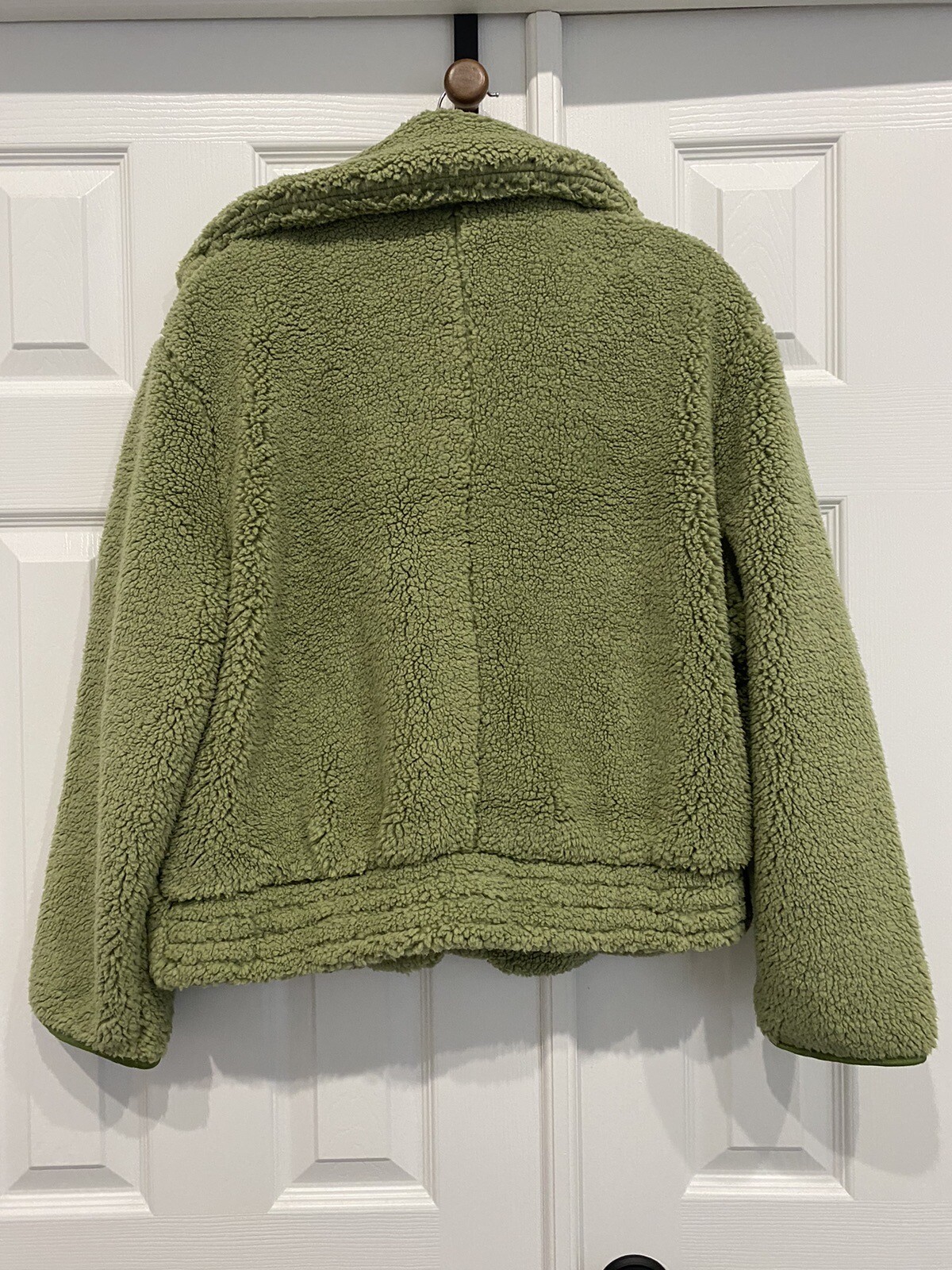 Free People Joplin Cozy Jacket Faux Fur Sherpa Fleece pistachio green NWT size S image 5