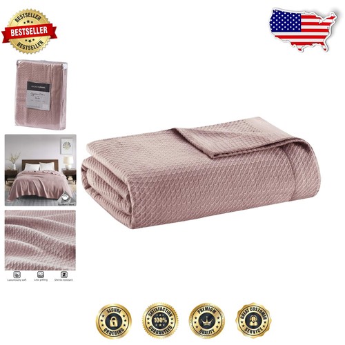 Elegante manta 100 % algodón para todas las estaciones - diseño ligero y acogedor para cama o sofá