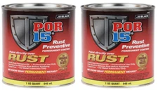 POR-15 Rust Preventive Permanent Coating Semi Gloss Black 2 Quarts 45404