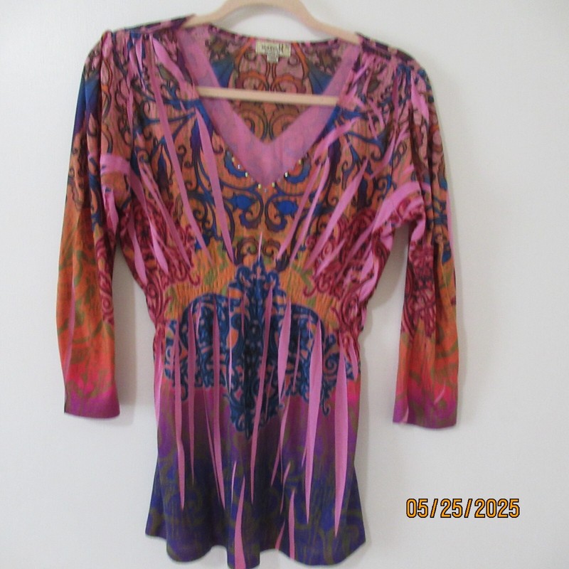One World pink sublimation tunic M EUC!!