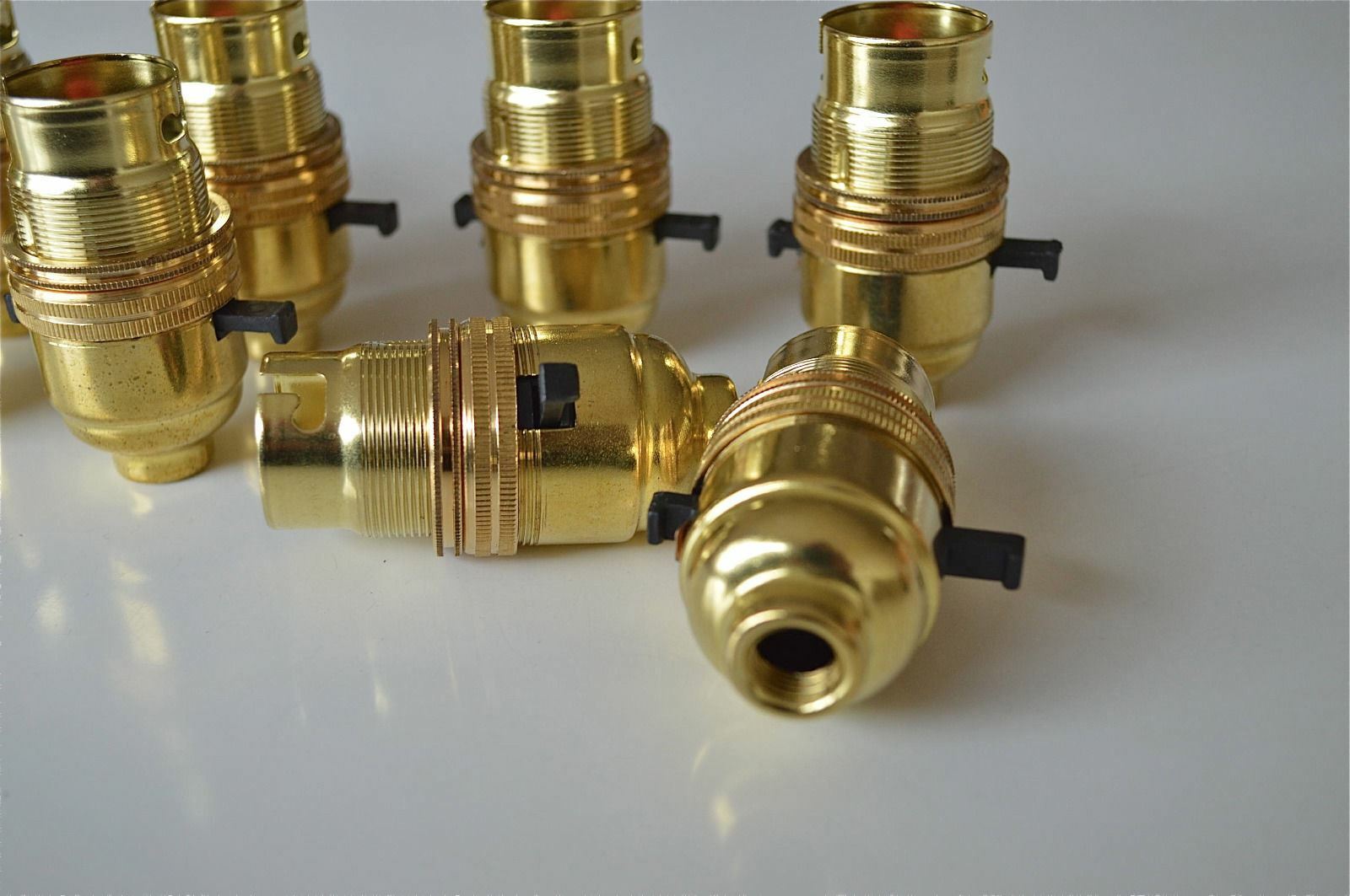 10 BRASS SWITCH FITTING LAMP BULB HOLDER LAMP SHADE RING 1/2