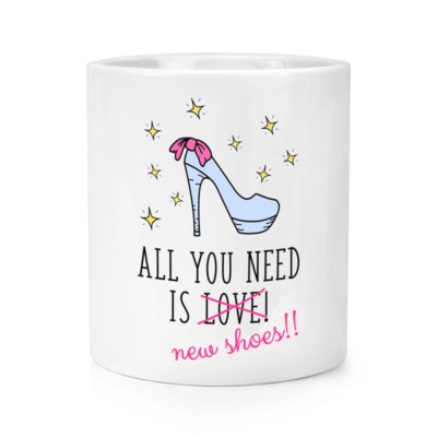 Make-up Pinsel Topf – Keramik-Becher Mit Lustigem Spruch, Ca. 9 Cm Hoch, Einseitig Bedruckt