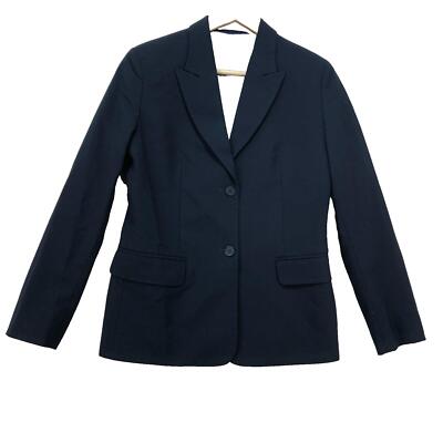 Simon Jersey Navy Blue Wool Blend Regular Blazer Jacket Women