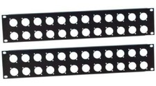 2 x ADAM HALL 2 HE U Rackblende, vorgebohrt 24 x XLR D Typ Frontplatte Rackpanel