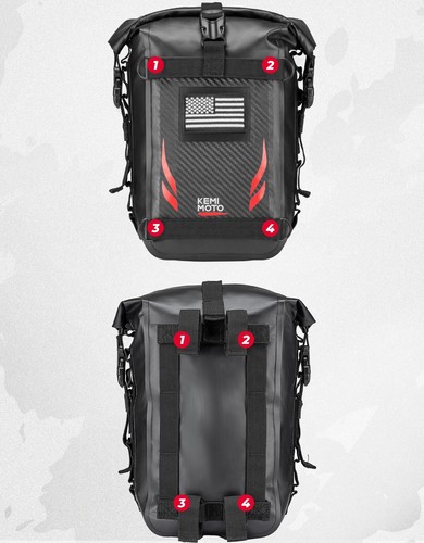 Universal 6.5L Motorcycle Tail Bag Rear Luggage Rack Bag for Off-Road Adventure - Picture 7 of 11