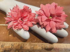 vintage cotton daisy 3" flower 1940s cherrie pink 1pc hand wrapped Germany
