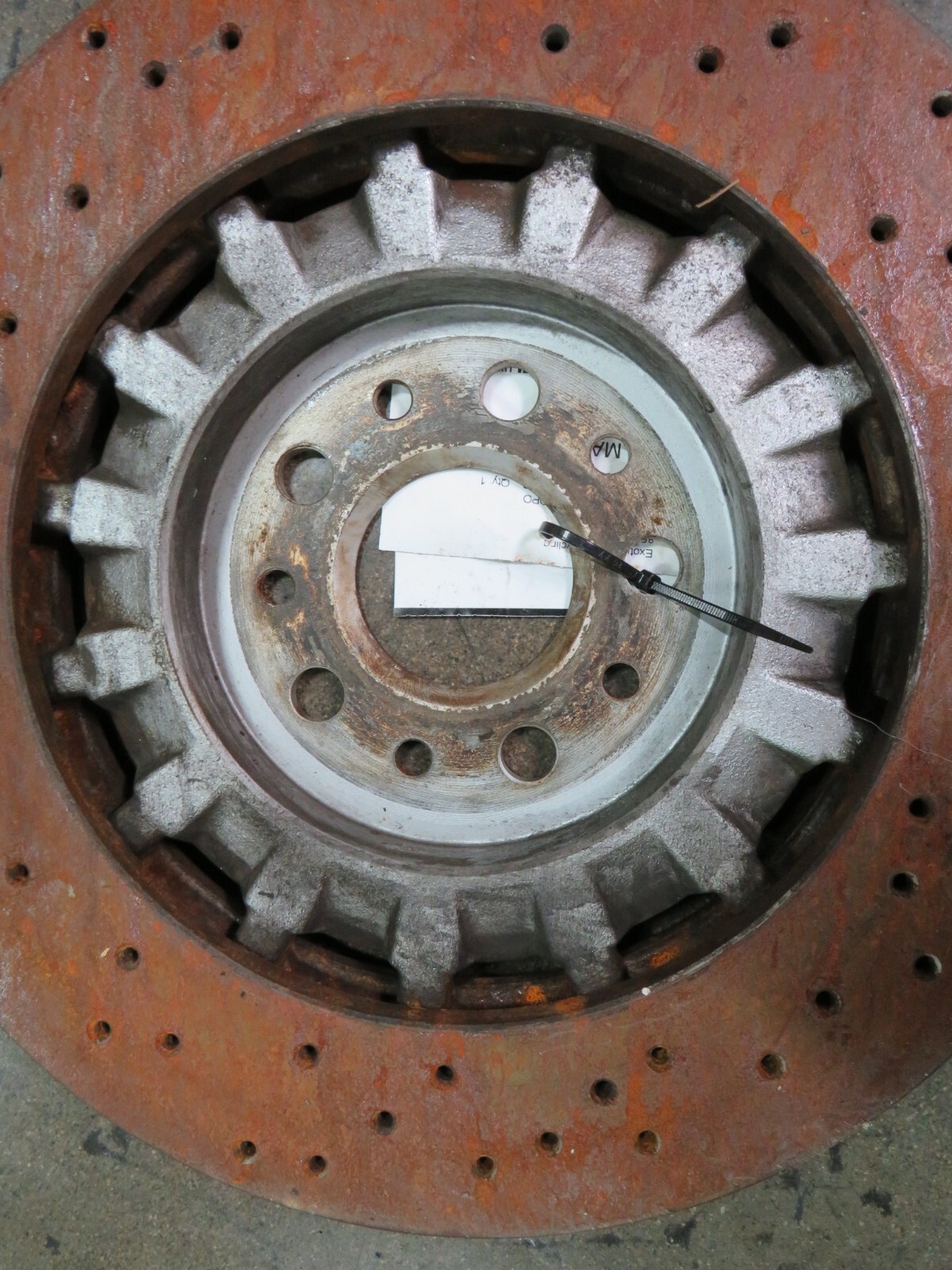 2014 Maserati Quattroporte, Front Brake Rotor, Cross Drilled, Used P/N 673003970
