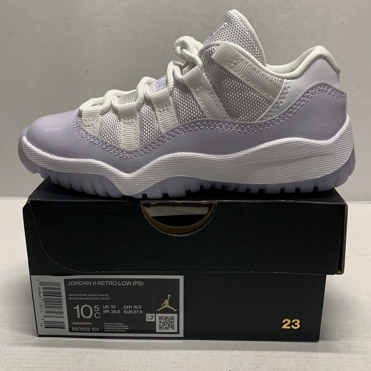 Jordan 11 Low Pure Violet Pre School Size 10.5c New 580522 101 Air Jordan Retro