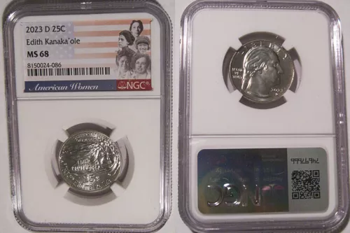 2023 D Edith Kanaka'ole 25c NGC MS68 American Women Quarter
