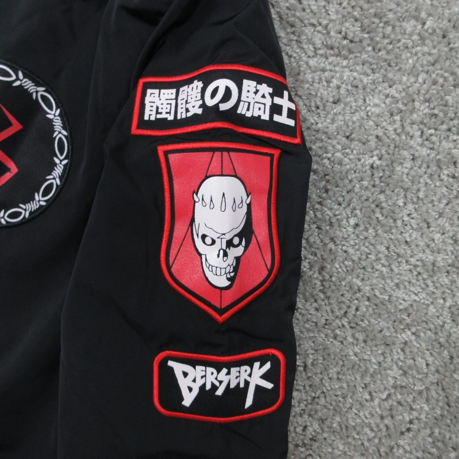 Berserk Jacket Mens XXL 2XL Black Skull Knight Bomber Windbreaker Coat Anime NWT - product detail image 4