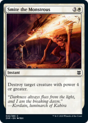 MTG-4x-Near Mint, English-Smite the Monstrous - Foil-Zendikar Rising