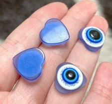 Acrylic Gems flat back 15mm Blue Evil Eyes Embellishment lot 40 pcs