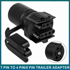 7 Way Round to 4/5 Pins Flat Trailer Adapter Wiring Plug For Truck RV Tow Lights