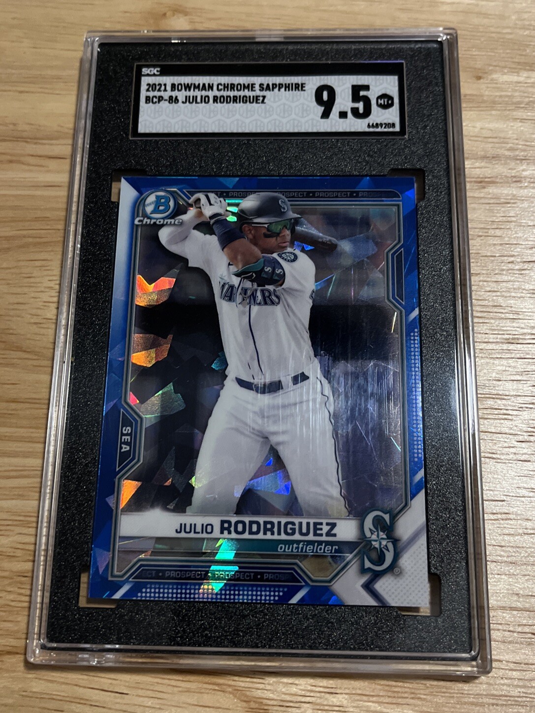 2021 Bowman Chrome Sapphire Julio Rodriguez BCP-86 SGC 9.5