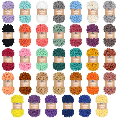 JubileeYarn Fun Finger Loops Garen - Polyester Jumbo Loop Garen - 100g/Skein - Grijs - 6 strengen