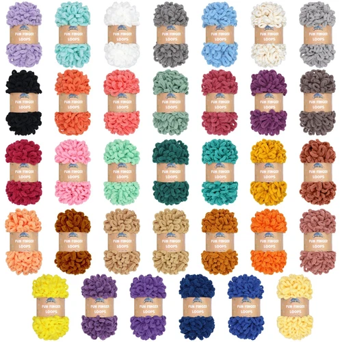 JubileeYarn Fun Finger Loops Yarn - Jumbo Polyester - Solid Colors - product listing photo