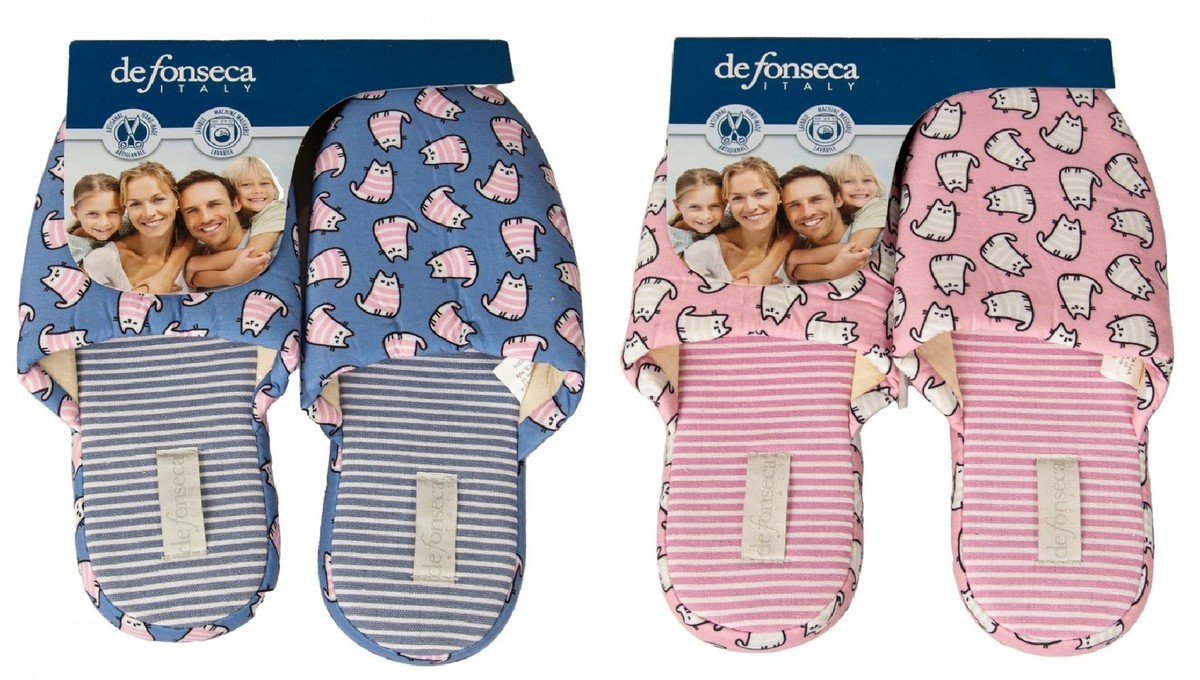 Zapatilla casa mujer DE FONSECA casa relax en algodon con suela antideslizante a