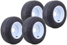 LIBRA Golf Cart Tire Rim 205/50-10 on White 5 Lugs on 4.5" PCD, Set 4 -14037