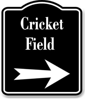 Cricket Field Right Arrow BLACK Aluminum Composite Sign