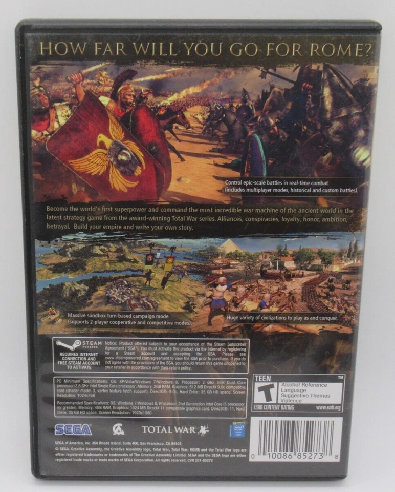 TOTAL WAR: ROME II, 3-DISC PC DVD-ROM STRATEGY GAME, HONOR BETRAYAL, SEGA - Image 2 of 3