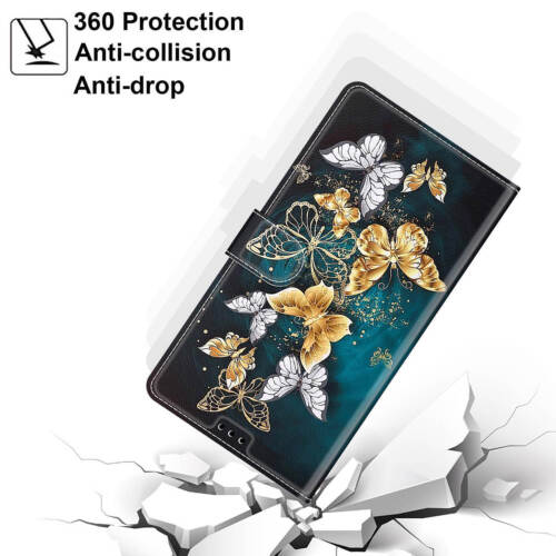 Cat Flower Butterfly Rose Card Wallet Phone Case For Google Pixel 6 7 Asus Sony - Picture 8 of 48