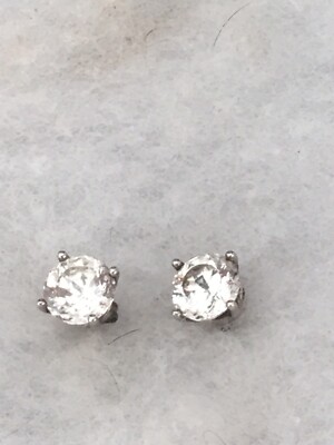 Jacmel Sterling 925 8mm Cubic Zirconia CZ Post Stud Earrings 
