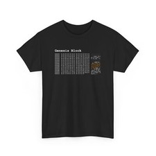 Bitcoin Genesis Block Code Heavy Cotton Tee, Genesis Block Shirt, Crypto Shirt
