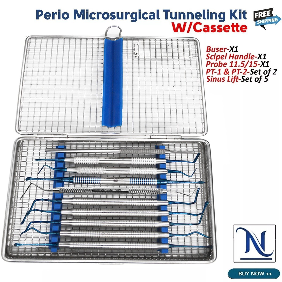 Kit D'Instruments Chirurgicaux En Acier Inoxydable Pour Tunneling Périodontal Et Implants Dentaires