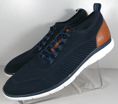 593319 PF50 ACKLEN U-THROAT MEN'S SHOES SIZE 13 M NAVY KNIT JOHNSTON & MURPHY