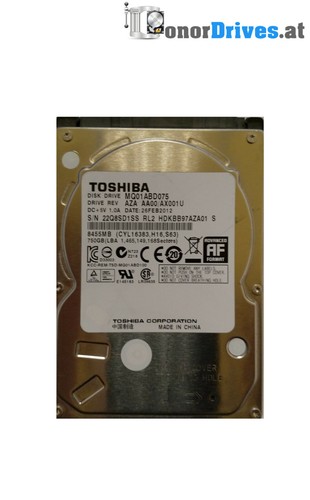 Toshiba -MQ01ABD075 - 750 GB - SATA - PCB G003138A*