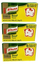 Knorr Beef Flavor Bouillon Cube 2.2 oz x 6 Cubes ( Pack of 3 )