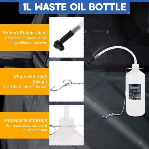 Premium Brake Pressure Bleeder Kit - Includes Gauge & 4 Master Cylinder Adapters - Foto 5 di 8