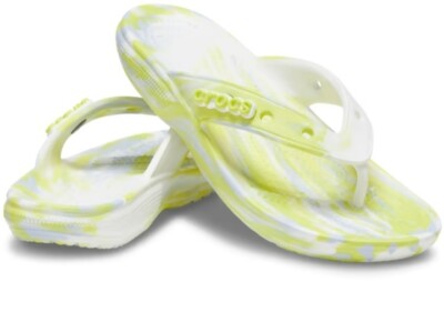 CROCS Marbled Classic Flip Flops Yellow Grey White CROCS | Shoes | Crocs Classic Yellowwhite Marbled Flip Flops  main image 2