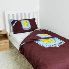 Officially Licensed Aston Villa FC Single Bedding Set – Reversible and Includes 