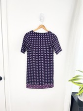 Banana Republic 0 Purple Boho Floral Short Sleeve Shift Dress Women’s 0 XS