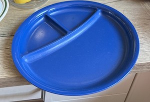 Tupperware Menüteller Mikrowelle Microplus blau mit Einteilung