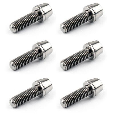 M5x16mm Titanium Ti Bolts Allex Hex Bike Stem Tapered Head Screw + Washer 6pcs T